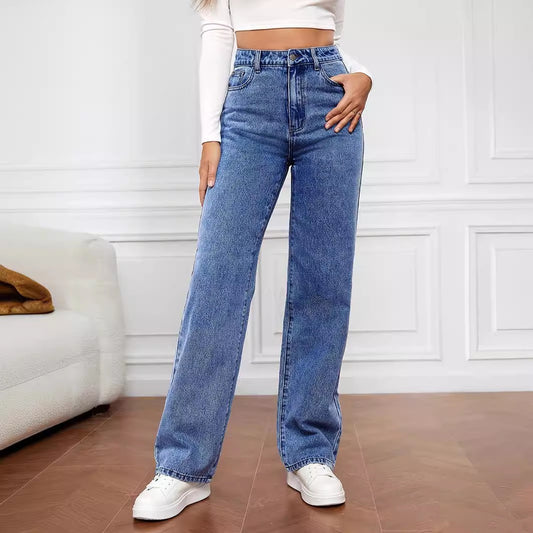 Straight Jeans Women's Mid Waist