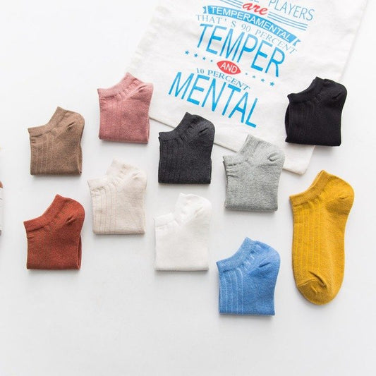 10 Colors Women's Sock Colorful Art Cute Short