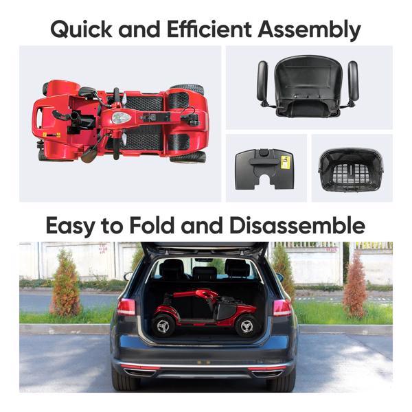 4-wheel Electric Scooter With Basket And Extended Battery