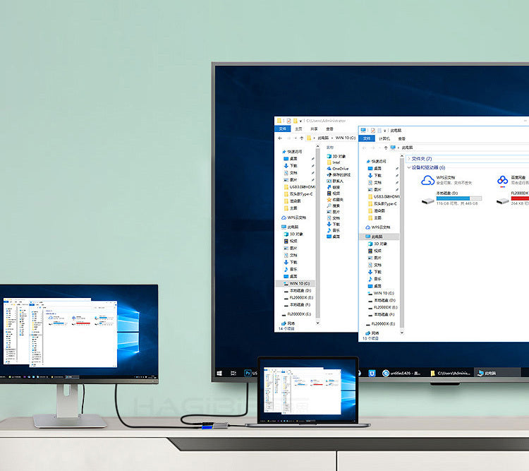 Multi-Display 2in1 USB to HDMI-compatible Converter for Windows 7 8