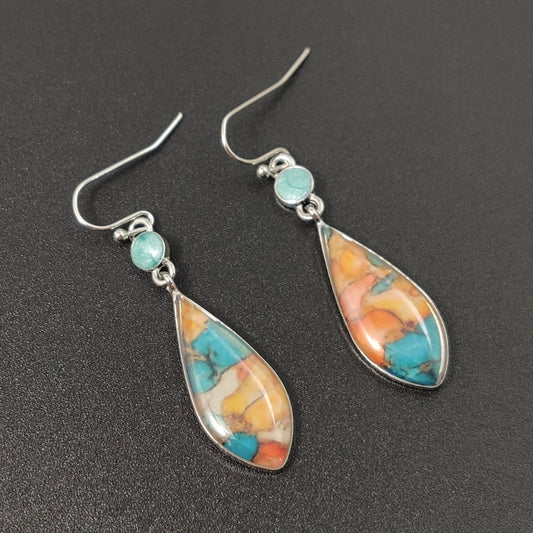 European And American Earrings Vintage Multicolored Glazed Ear Hooks