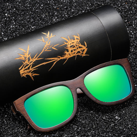 Pattern Leg Spring Hinge Polarized Sun Glasses