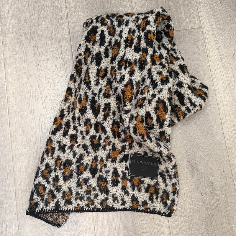 Warm Leopard Print Scarf
