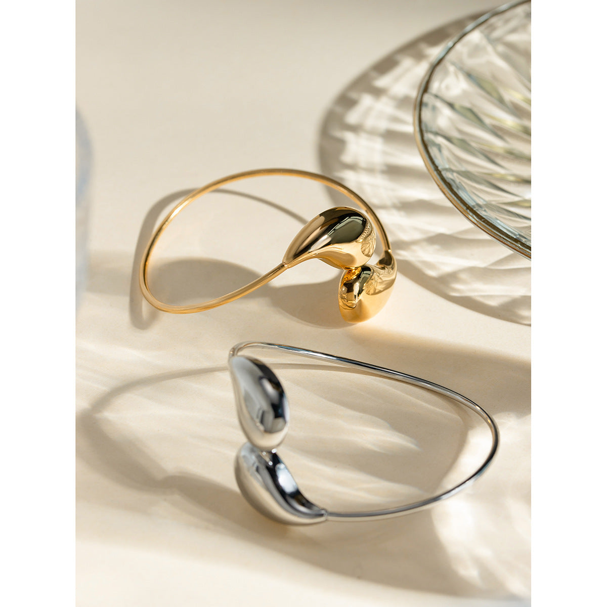 Fashion Jewelry Minar Hip Hop Metallic Irregular Water Drop Twist