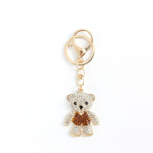 RHINESTONE BEAR KEYCHAIN