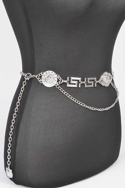 Medallion Iconic Layered Chain Belt