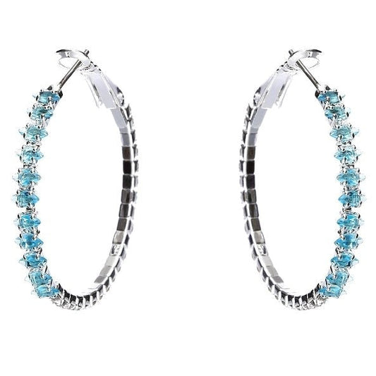 50mm Marquise Cut Halo CZ Hoop Earrings