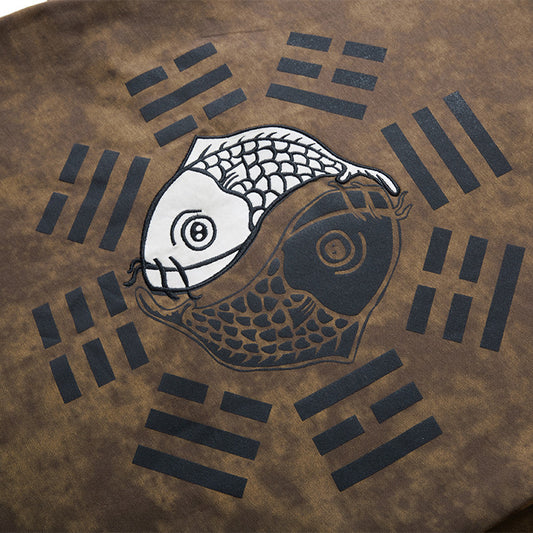 Koi Top Chinese Trendy Embroidered Short Sleeve