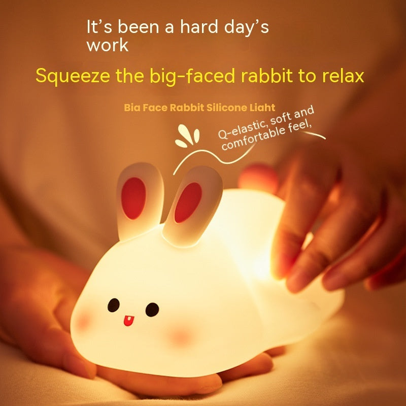 Cute LED Night Light Touch Sensor Cartoon Kid's Nightlights Big Face