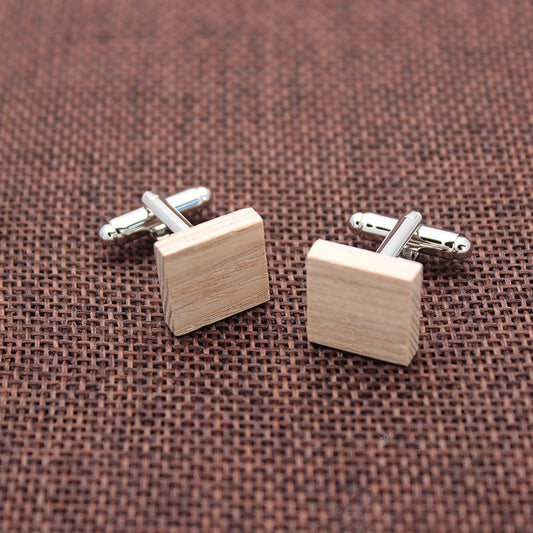 Wooden Cufflinks & Tie Clip Set