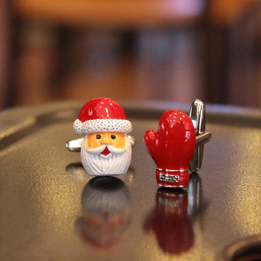 Santa Claus & Red Gloves Cufflinks