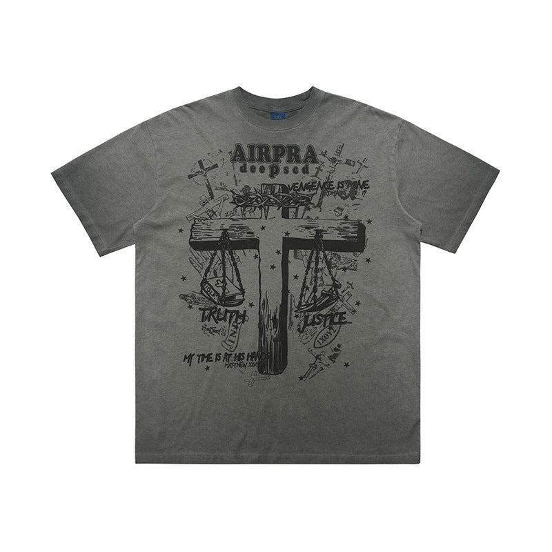 Printed Cotton Short-sleeved T-shirt