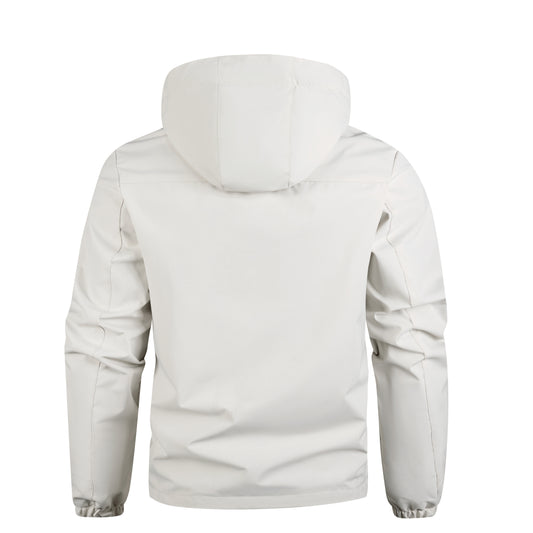 Lightweight Men's Jacket With Hood For Outdoor, Travel, Hiking, Windbreaker, Versatile, Stylish Design