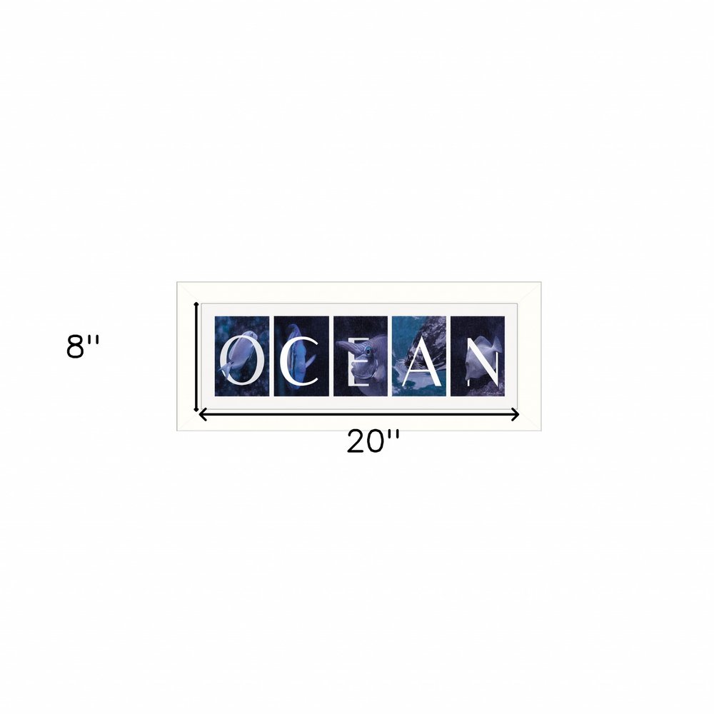 Ocean 1 White Framed Print Wall Art