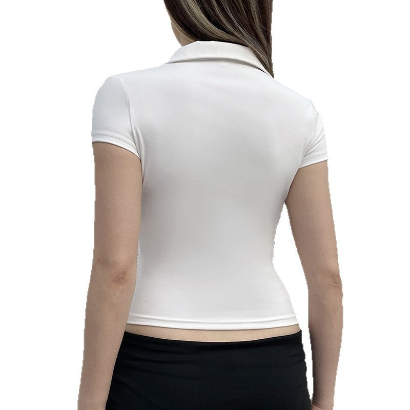Solid Color Button up Pullover Short Sleeve