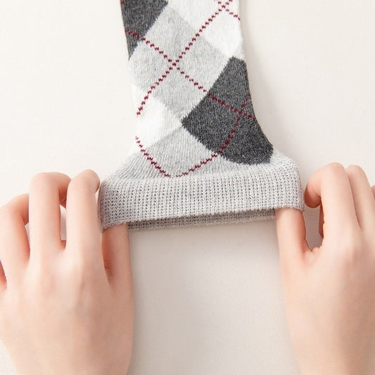 Wool Lined Socks With Flat Dotted Lines