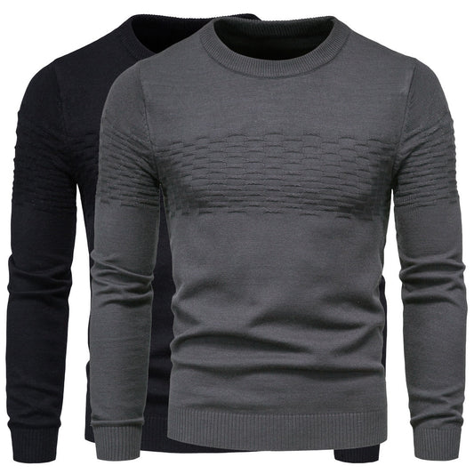 Men's casual slim pullover round neck