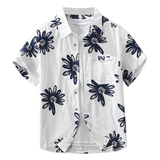 8286 Japanese Trendy Printed Short Sleeve Shirt