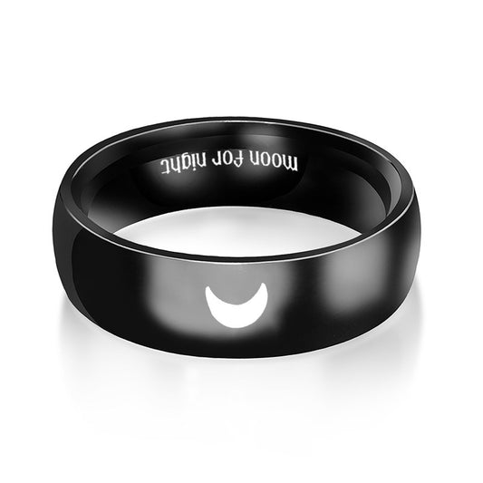 Stainless Steel Couple Rings Sun Moon