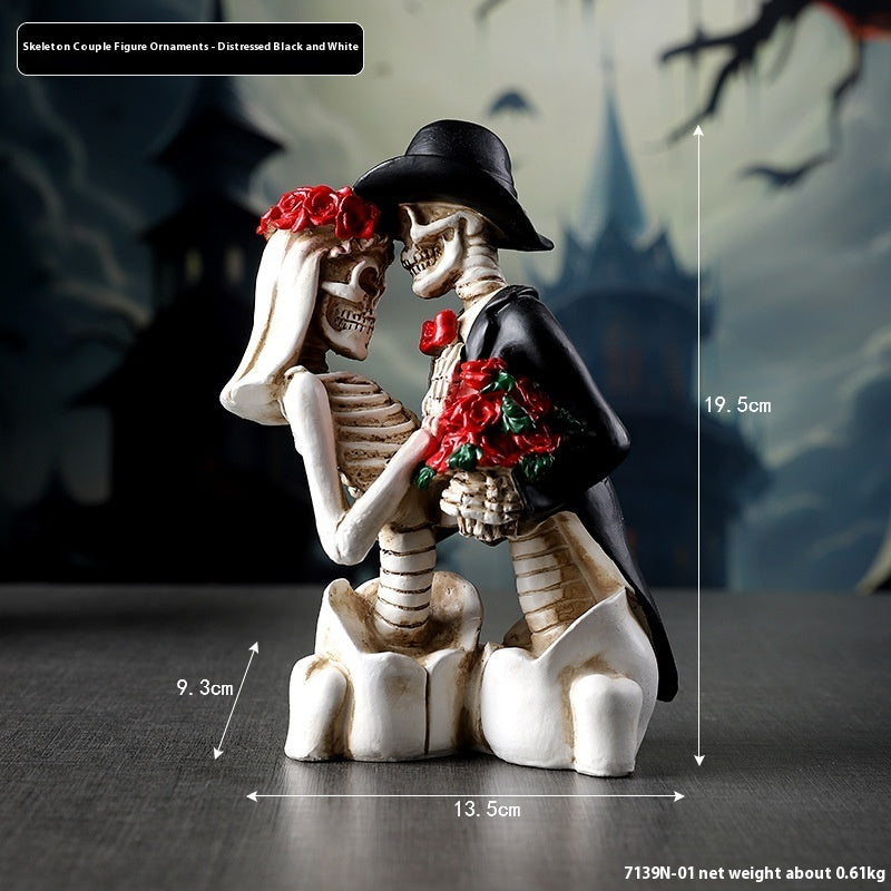 Couple Skull Gothic Style Romantic Couple Ornament