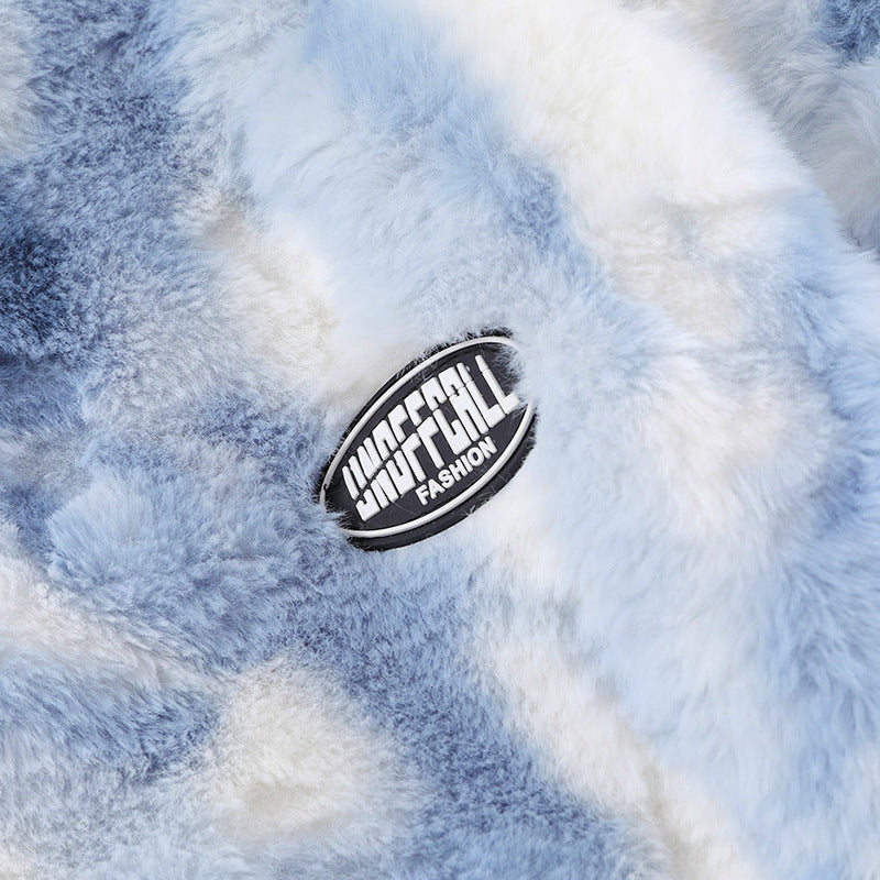 Tie-dyed Polar Fleece Stand Collar Coat Autumn And Winter