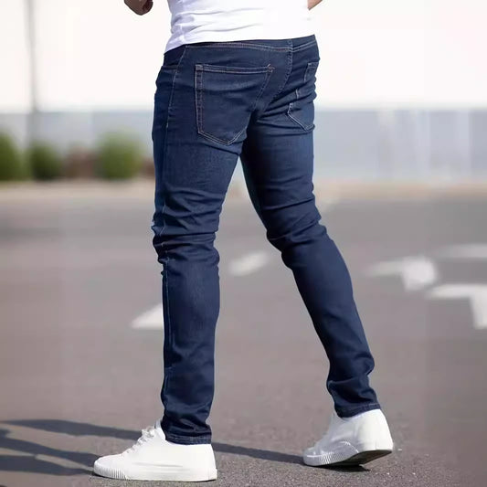 Fashionable Worn Slim Casual Jeans