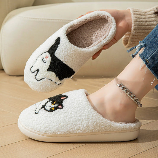 Cartoon Cotton Slippers For Women Men Indoor Outdoor Slippers For