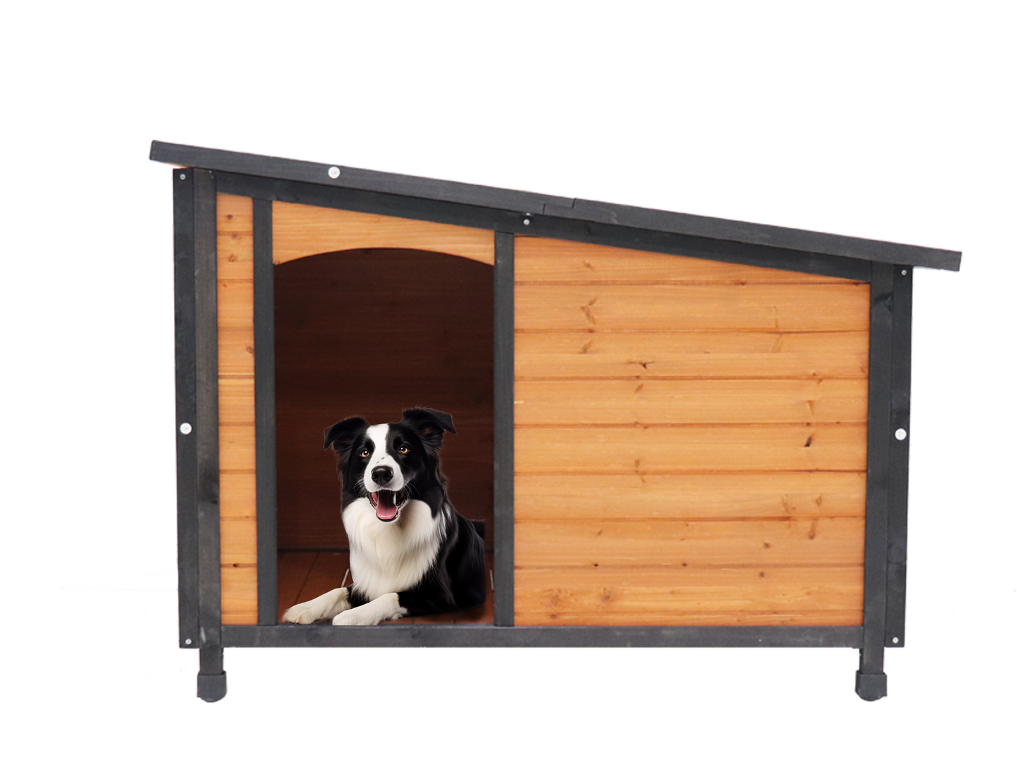 46'Dog House Outdoor & Indoor Wooden Dog Kennel for Winter with