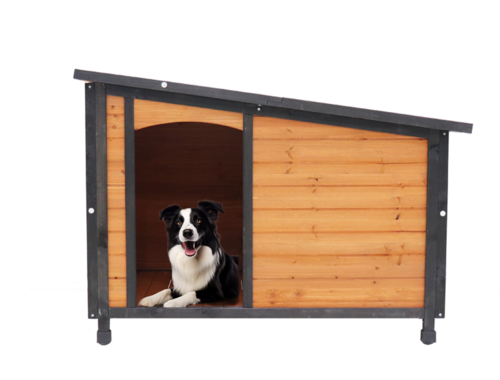 46'Dog House Outdoor & Indoor Wooden Dog Kennel for Winter with