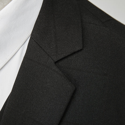 Men's Business Casual Plaid Slim Fit Suit Three-piece Suit