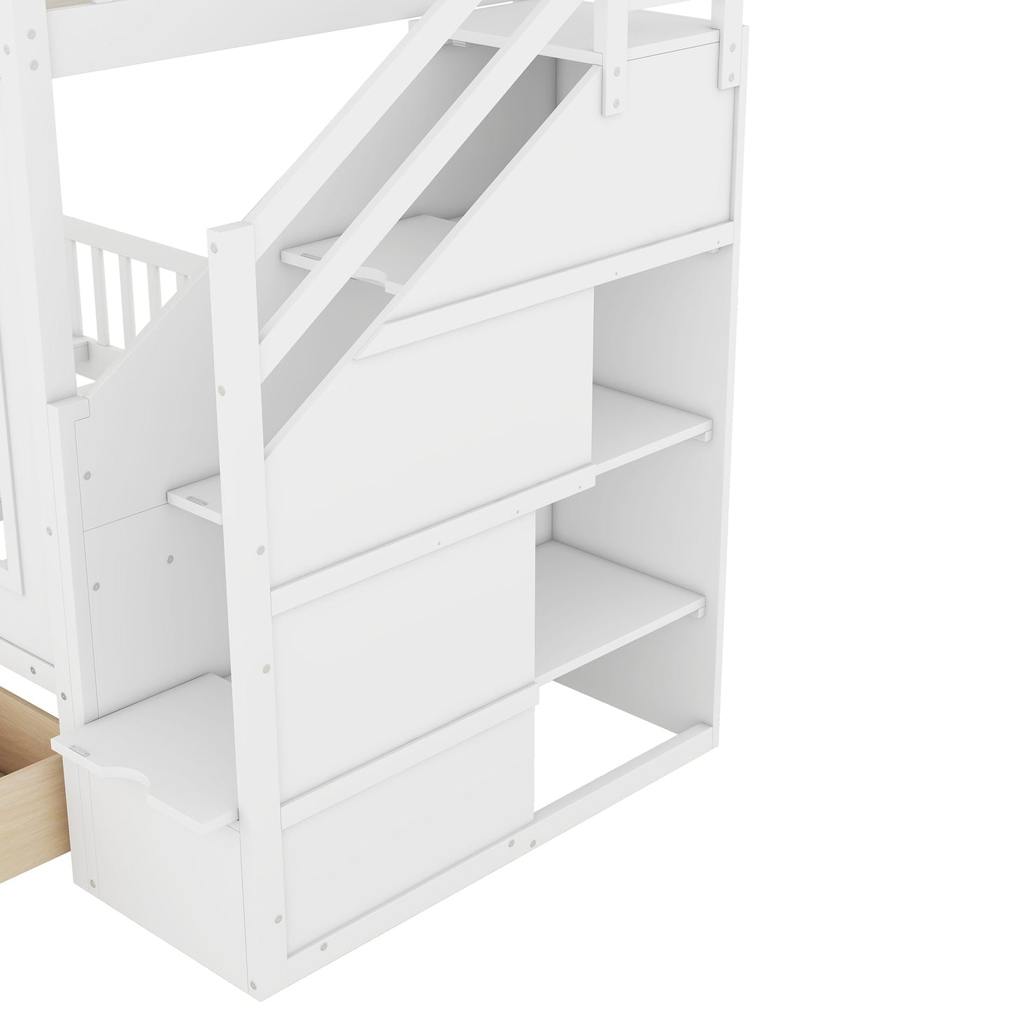 Twin-Over-Twin Bunk Bed with Changeable Table, Bunk Bed Turn into