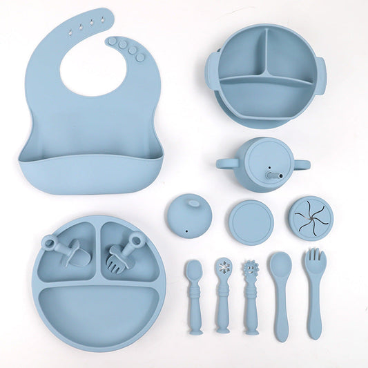Silicone Children's Tableware Set Baby Feeding Solid Food Tableware