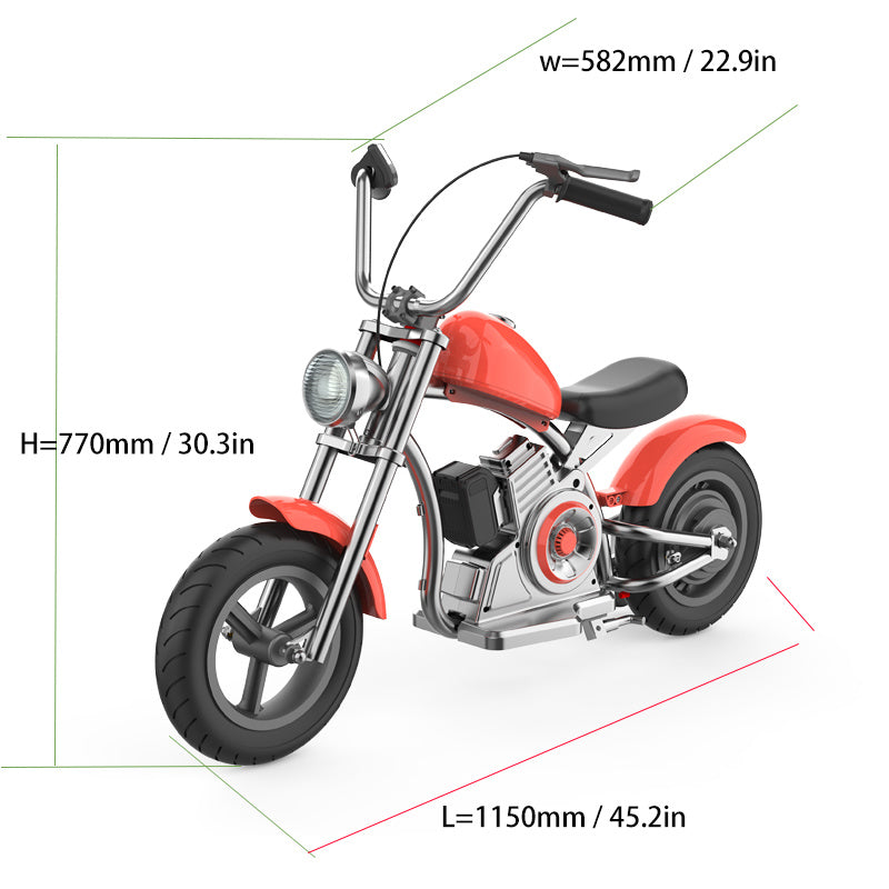 Electric Bike With LED Lights, Motorcycle Sound, Drum Brake, Handbrake
