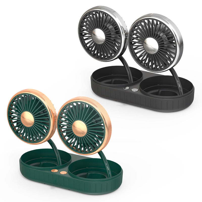 Twin-Head Tube Mini Fan Usb Vehicle Interior Innovative Car Gadgets
