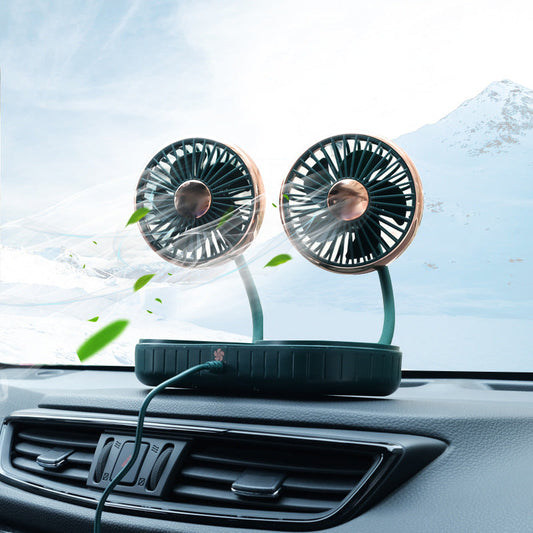 Twin-Head Tube Mini Fan Usb Vehicle Interior Innovative Car Gadgets