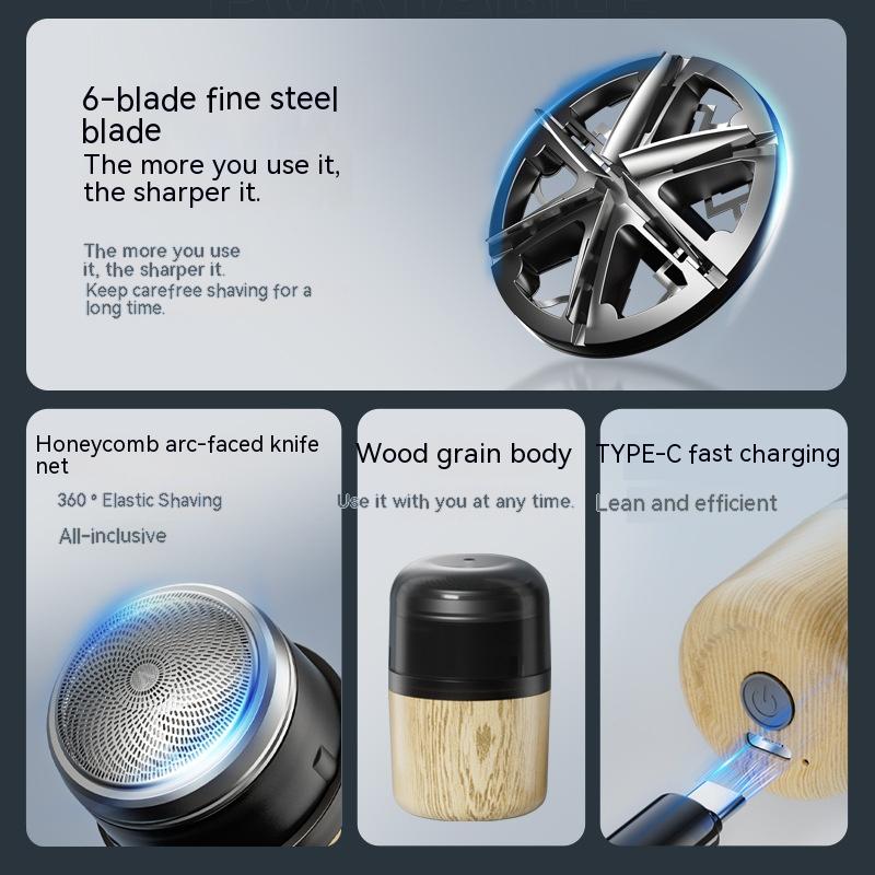 Compact Men's Electric Shaver Portable Rechargeable Cordless Beard