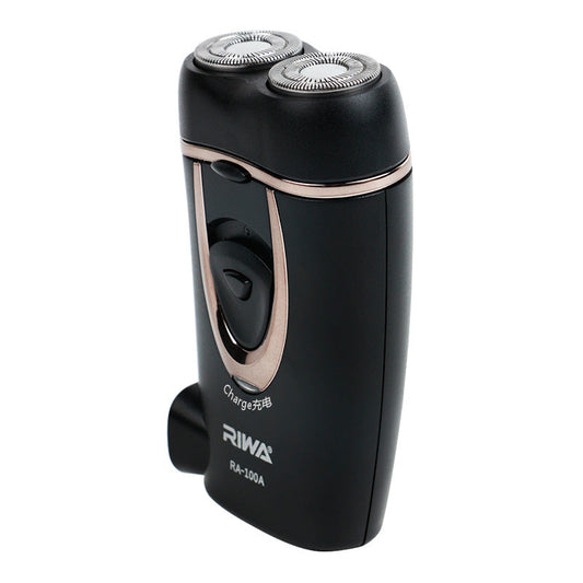 Dual Blade Electric Shaver with Built-in Charger and Twin Rings