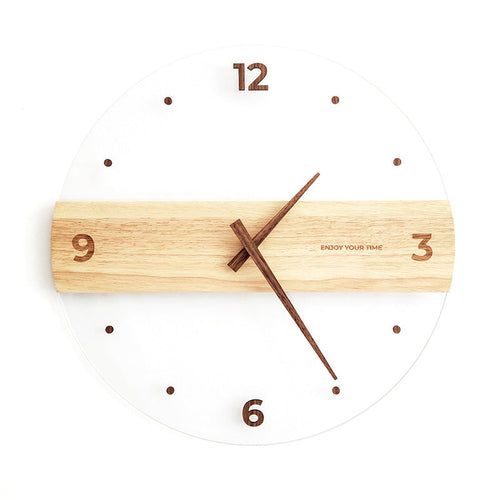 Elegant Wooden Acrylic Wall Clock for Living Space Decor