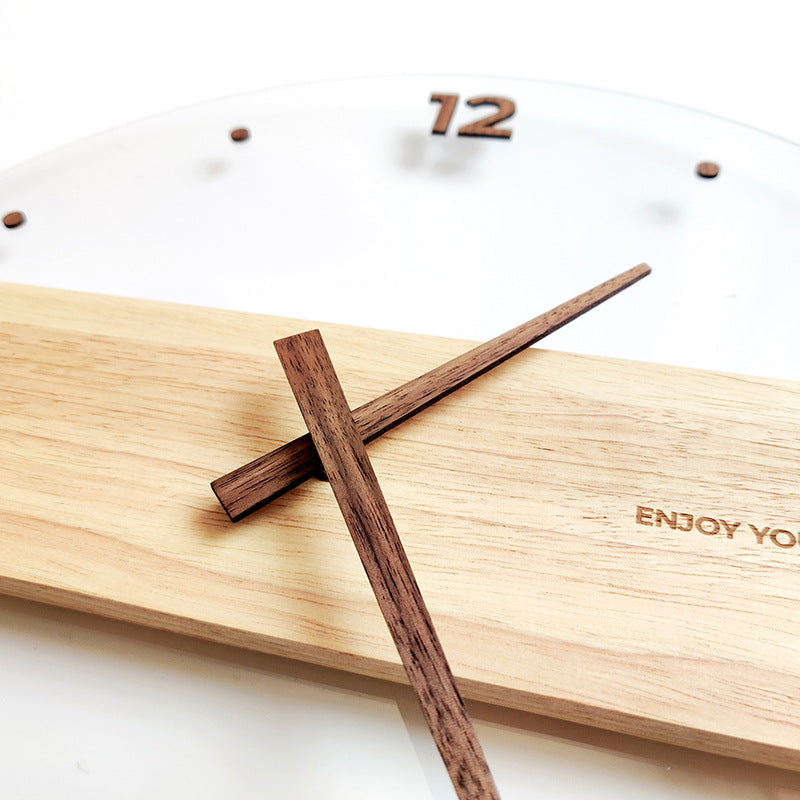 Elegant Wooden Acrylic Wall Clock for Living Space Decor