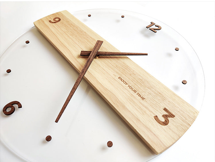 Elegant Wooden Acrylic Wall Clock for Living Space Decor