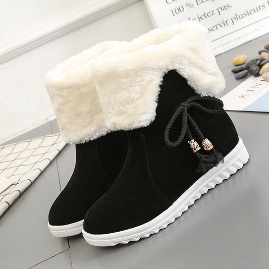 Cozy fleece-lined cotton footwear for warmth