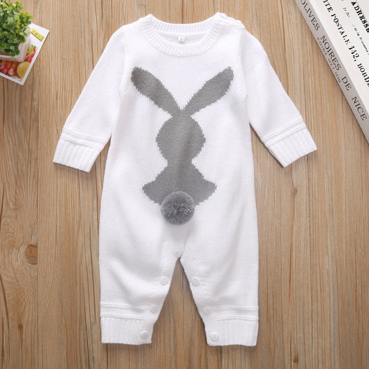 Kids Wool Blend Knit Long-Sleeve Jumpsuit Outfit