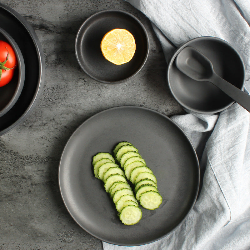 Nordic Ceramic Rice Bowl Steak Plate Deep Household Tableware Dish