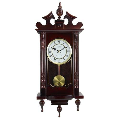 Bedford Clock Collection Classic 31 Inch Chiming Pendulum Wall Clock