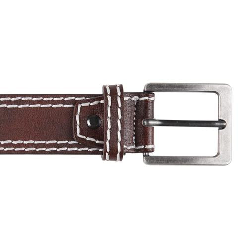 Belt with Contrast Ecru Stitching Detail