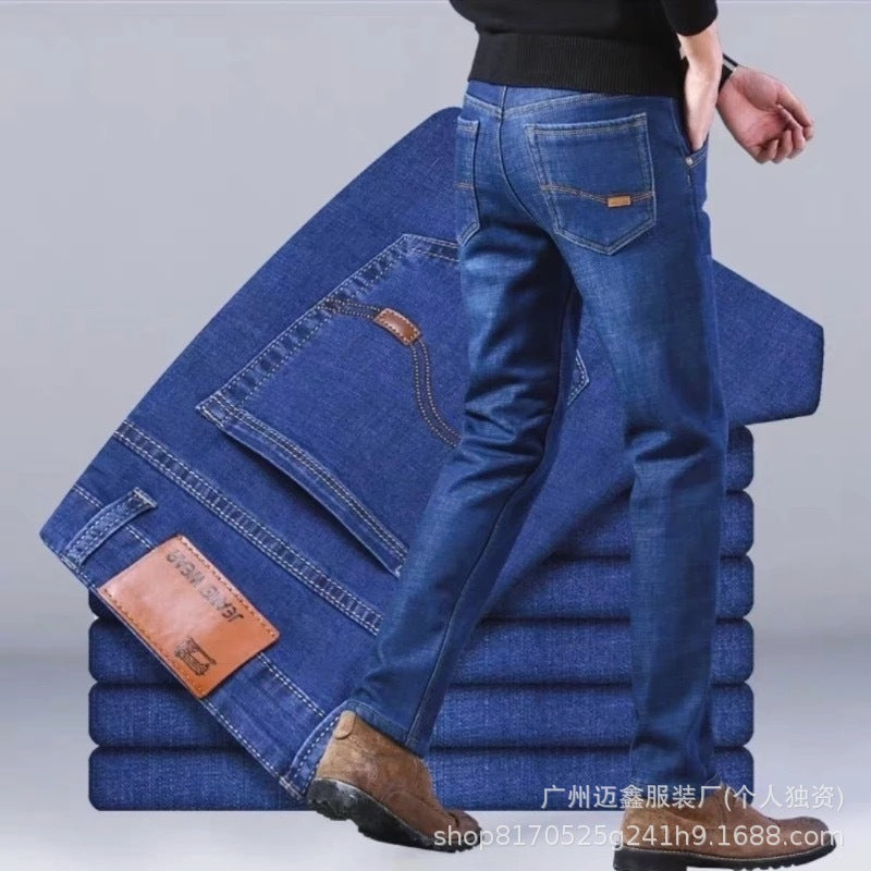 Jeans Men's Loose Straight Mid-waist