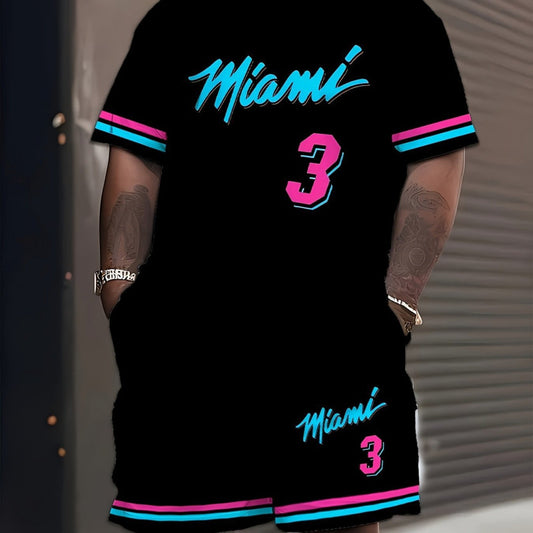 Men's Creative Casual 3d Printed T-shirt Shorts Two-piece Suit