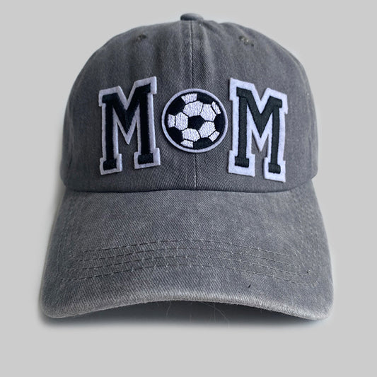 Retro Simple Football Mom Letter Embroidered Baseball Cap