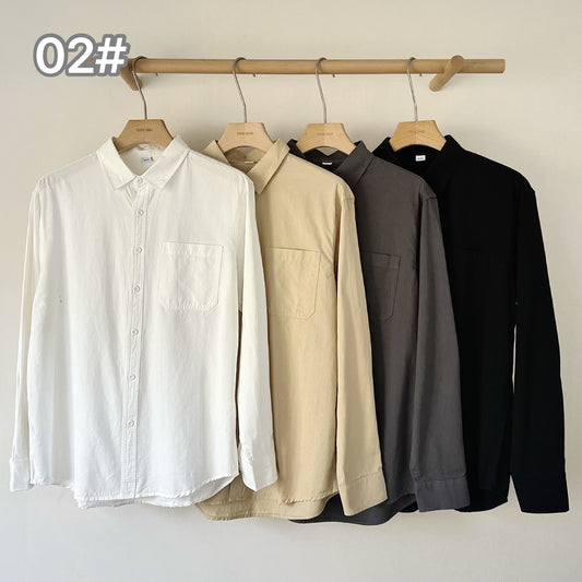 Men's Long Sleeve Simple Korean Casual Loose Shirt