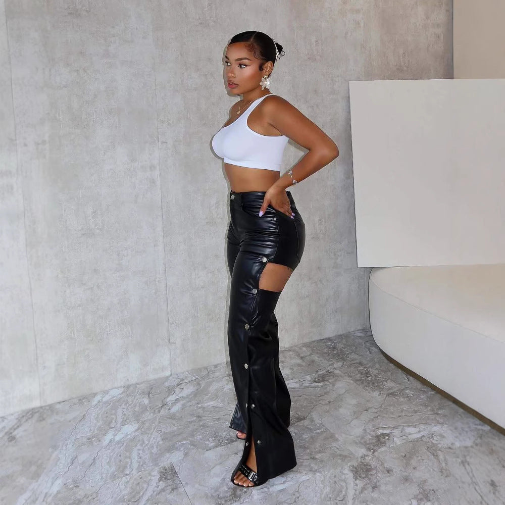 Sexy High Waist Leather Pants